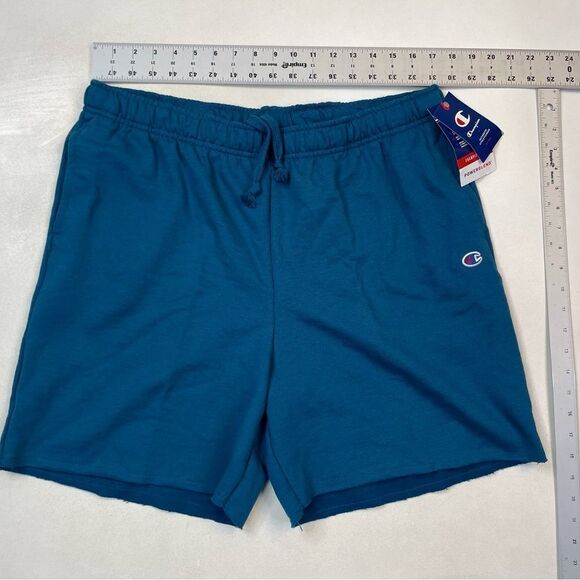 Champion Powerblend Moisture Wicking Sweat Gym Shorts Women XL Teal Blue NWT - Picture 6 of 7